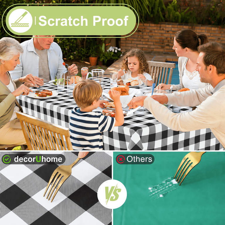 decorUhome Buffalo Check Vinyl Tablecloth, 60x84in photo 5