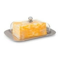 thumbnail image 6 of Stainless Dish | Premium Butter Dish with Lid and Easy Grip Handle | Easy to Use and afe Safe | 18.5cm x 12.2 X 6.8cm transparent lid, 6 of 7