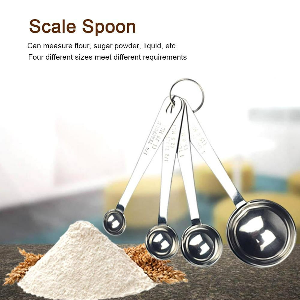 YLSHRF Scale Spoon,Long Handle Spoon,4pcs Stainless Steel Long Handle