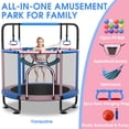 thumbnail image 6 of XMIKA Trampoline for Kids, 60'' Toddler Trampoline with Enclosure, Swing, Basketball Hoop, 5FT Indoor/Outdoor Trampoline with Adjustable Gymnastics Bars, Rings, Mini Trampoline for Boy and Girls, 6 of 8