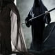 thumbnail image 5 of Disfraz de bruja de Halloween para mujer, vestido de fantasma oscuro, vestido de hechicera, accesorio de juego de roles para cosplay, actuación de mascarada, talla L (negro), 5 of 7