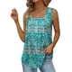thumbnail image 1 of Blusa estampada sin mangas Moda Poliéster Tops sin mangas de verano plisados suaves para mujer, 1 of 5