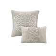 thumbnail image 3 of JERFIT King Size 8-Piece Comforter Set, Embroidered Quilted Bedding Ensemble with Pillows & Bed Skirt, Neutral Luxury Microfiber, 3 of 10