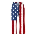 thumbnail image 4 of American Flag Pants Capri Pants for Women 4th of July Pants Womens Capris for Summer Women Casual Pants Straight Leg Drawstring Elastic Waist Loose Comfy Trousers with Pockets, 4 of 4