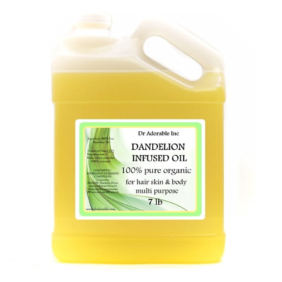 Dr Adorable - 7 lb - Dandelion Leaf Herbal Oil - Infused 100% Pure Organic Cold Pressed Natural