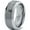 Grey Bevel Tungsten, variant on Tungsten Fire Flame Burning Emblem Band Ring 8mm Men Women Comfort Fit Gray Flat Cut Brushed Polished