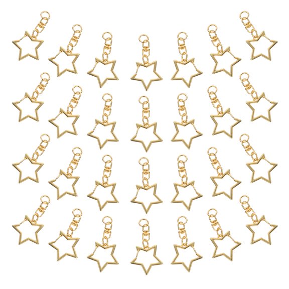 OFFIGAM 50Pcs Star Shape Metal Keychain Clips Golden Finish for Hanging Buckle and DIY Craft Use