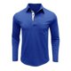 thumbnail image 3 of pstuiky mangas largas para hombre, Camiseta informal de manga larga para hombre, color liso, con solapa, estilo retro. camisetas de hombre m, 3 of 7