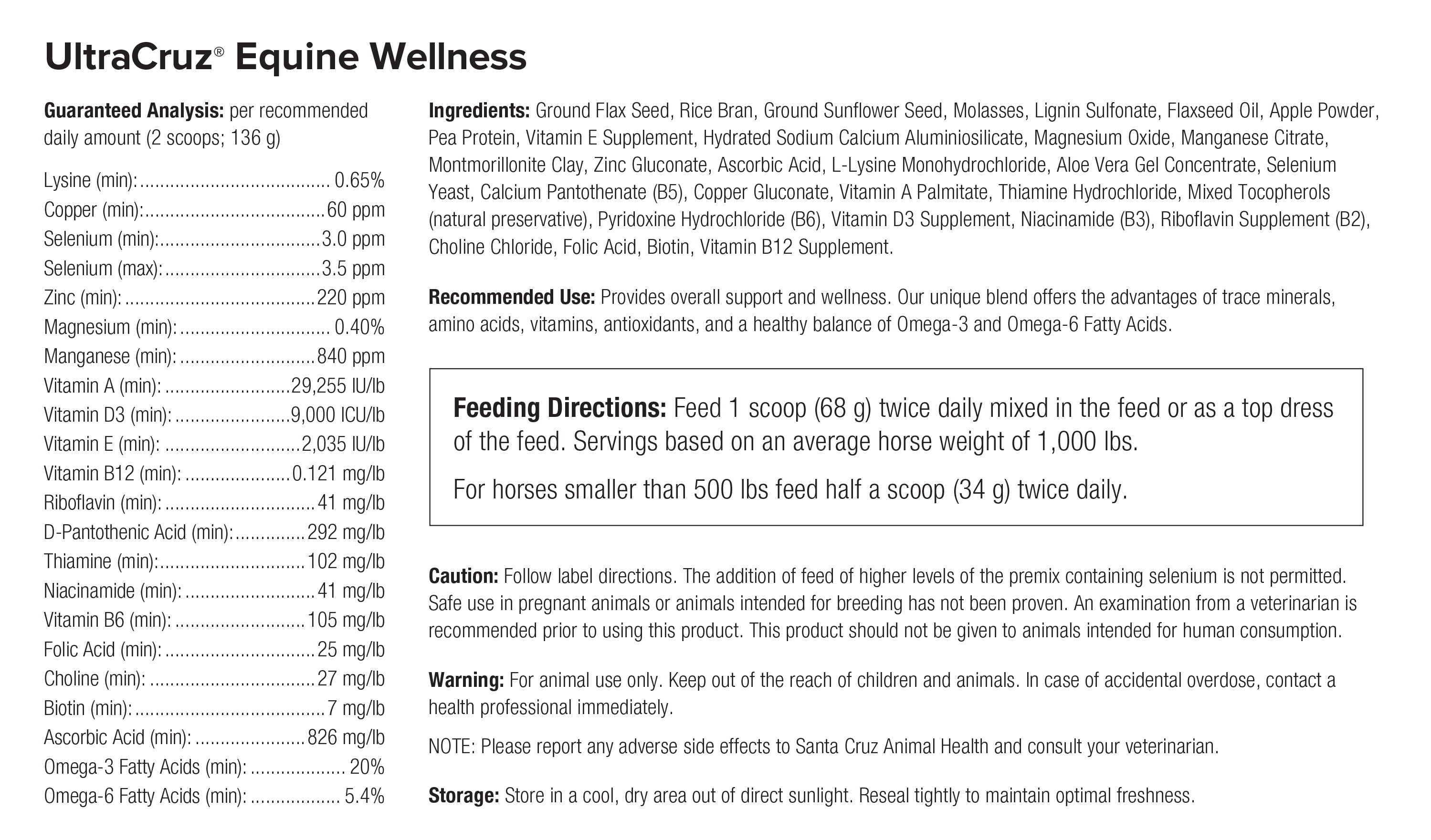 UltraCruz® Equine Wellness, 10 lb pellets