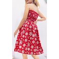 thumbnail image 4 of LA LEELA Women's Beach A line Slit Mini Dress Ruched Tube Top Evening Party Short Strapless Casual Christmas Tree Dress for Women L-XL Red Snowflakes, 4 of 5