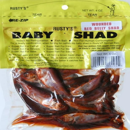 RUSTYS Fish Bait Wounded Red Belly Shad - 4oz (Best Fish Bait For Catfish)