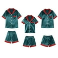 thumbnail image 4 of Elegant Satin Pajama Set Short Sleeve Button Down Top And Soft Shorts For Home Relaxation Cozy Nightwear Comfort, 4 of 4