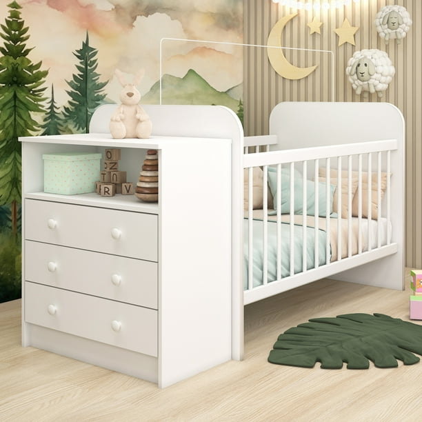 Cuna con Cómoda Skal Living Blanco Premium BB04 Bodega Aurrera