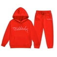 thumbnail image 4 of YOUSNH Clothes Set Children's Hoodie Set with Bow Print Girls Outfit Sets Red 4-5 Years, 4 of 4