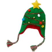 Ugly Christmas Tree Earflap Hat with Tassels