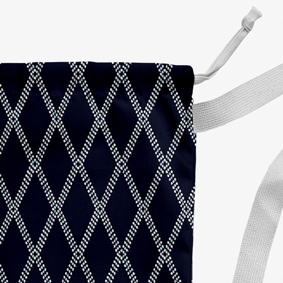 Simply Daisy Diamond Dots 18 x 29 inch Navy Laundry Bag