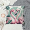 thumbnail image 2 of COMIO  Flamingos Throw Pillow, Soft Tropical Leaves Flowers Bird Pillowcase Home Decorative Pillow Cases Cover Double Sided Cushion Covers for Indoor Outdoor Bedroom Car White, 2 of 5