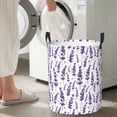 thumbnail image 4 of Lavender Flowers Purple Laundry Basket, Laundry Hamper Waterproof Laundry Bag Clothes Hamper Laundry Bin with Handles for Bedroom, Living Room, Kids Room-#, 4 of 5