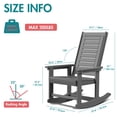 thumbnail image 5 of Hidpriva Outdoor Rocking Chair, Oversized HDPE Weather Resistant Porch Rockers for Outside Deck Balcony Front Backyard, Grey(Set of 2), 5 of 8