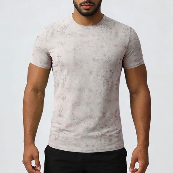 Kalauyu Mens Short Sleeve Performance T-Shirt, Quick Dry Athletic Running Workout Shirts