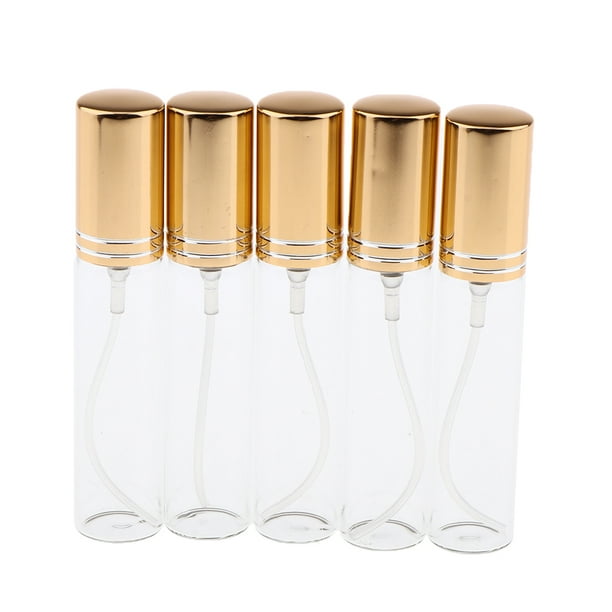 Botellas de spray de perfume Zulema 10 ml 5 Piezas juego de Vidrio recargables dorado