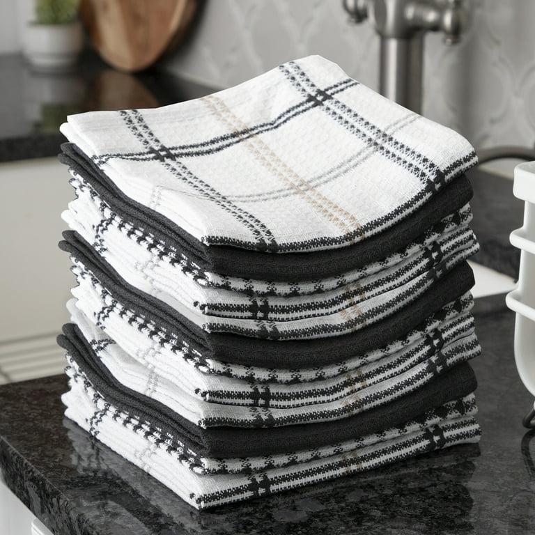 100% Cotton Flat Waffle Dish Cloths for Washing Dishes, 12x13, 4-Pack,  Breeze T-fal Textiles