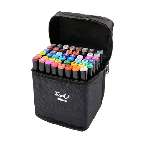 Marcadores Doble Punta Plumones Punta Pincel Kit 48 Colores