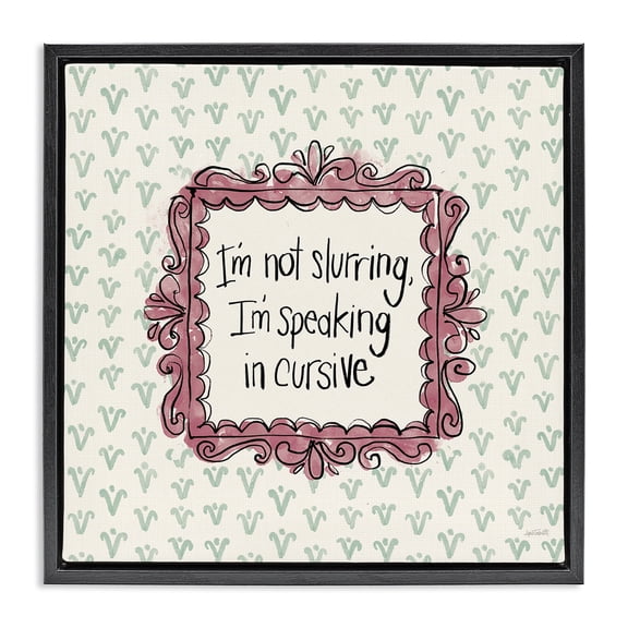 Stupell Industries Eclectic Speaking In Cursive Black Floating Frame Canvas Art, 18 x 18, by Anne Tavoletti
