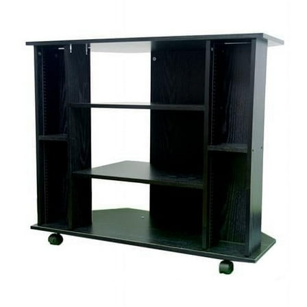 35 in. Open Shelving TV Stand, Black