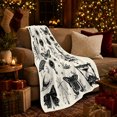 thumbnail image 3 of Mystical Witchy Celestial Illustrations Skulls, Cozy Botanical Garden Scene, Warm Flannel Blanket for Sunroom and Reading Nook, Garden Lovers Housewarming Gift, Botanical Home Decor, 3 of 9