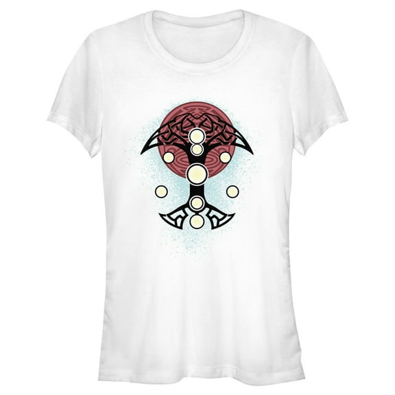 Junior's Marvel: Thor: Love and Thunder Nine Realms Geometric Costume  Graphic Tee White Small