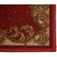 thumbnail image 4 of Traditional Veronica Border French Design Mat Red Color Printed Slip Skid Resistant Rubber Back (Red, 18"x30" Mat'), 4 of 6