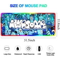 thumbnail image 3 of RGB Gaming Mouse pad Large Anime Graffiti Non-Slip Rubber Base Mice Keyboard Mat (Blue), 3 of 8