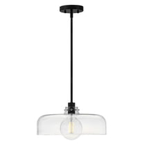 83497BK Lark Maisie - 10W 1 LED Medium Pendant-6.75 Inches Tall and 15 Inches Wide-Black Finish-Clear Glass Color