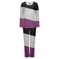 thumbnail image 5 of Ahabrexf Womens Pajama Sets, Gradient Printed Casual Top and Pants Lounge Set, 5 of 6