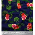 thumbnail image 1 of Soimoi Polyester Crepe Fabric Floral & Leaves Tropical Printed Craft Fabric by The Yard 52 Inch Wide, 1 of 1