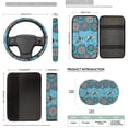 thumbnail image 7 of Binienty Floral Hummingbird Vehicle Seat Covers with 15 Inch Steering Wheel Cover Breathable Center Console Cover Seat Headrest Covers Seat Belt Pads 14 PCS Boho Car Interior Decor Set, 7 of 7