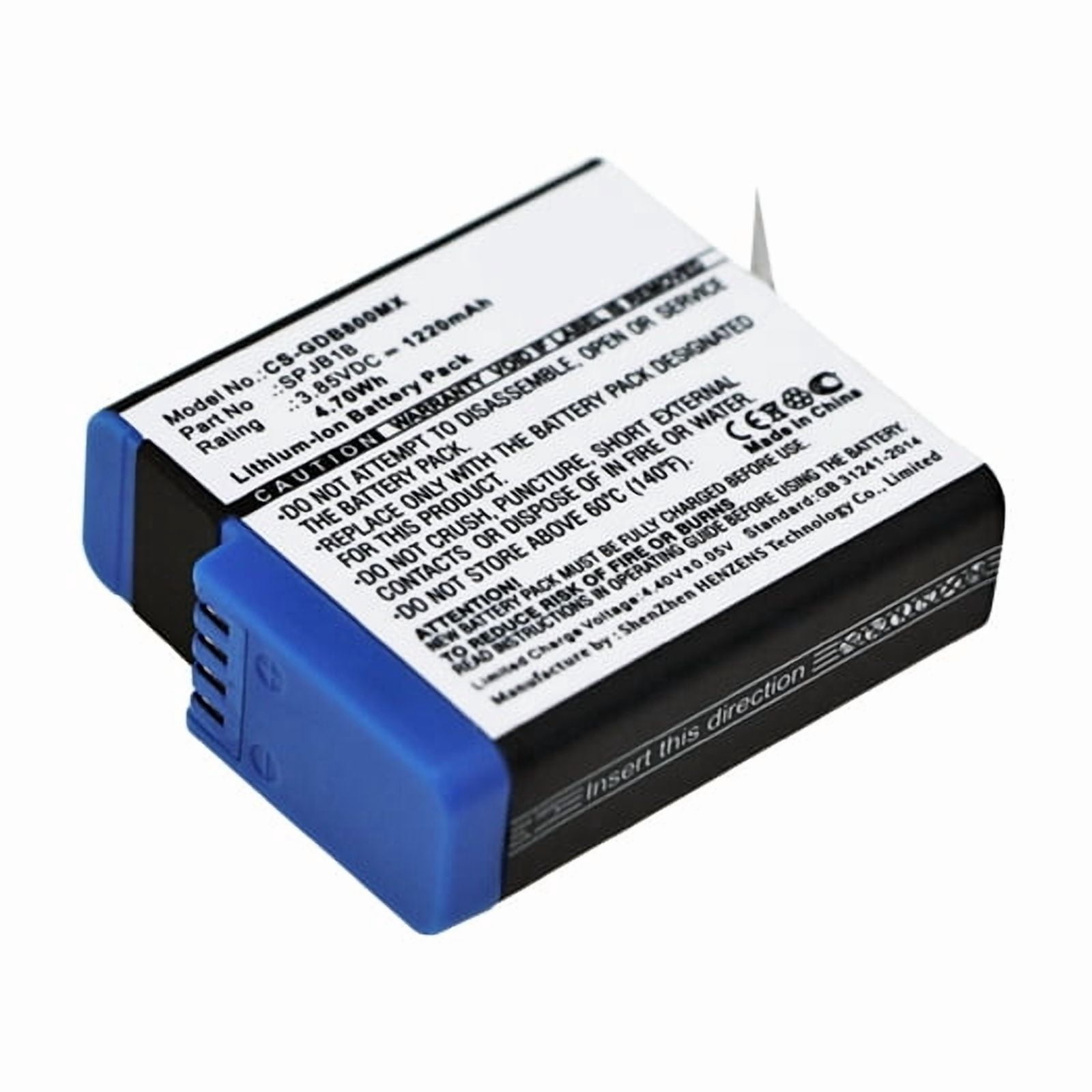 3x Original GoPro Rechargeable Batteries - Model AABAT-001, 1220mAh, For HERO5/6/7 Cameras
