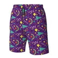 thumbnail image 4 of Balery Retro 80s Style Traje de Baño Estilo Hawaiano para Hombre, Shorts de Secado Rápido con Bolsillos-Large, 4 of 6
