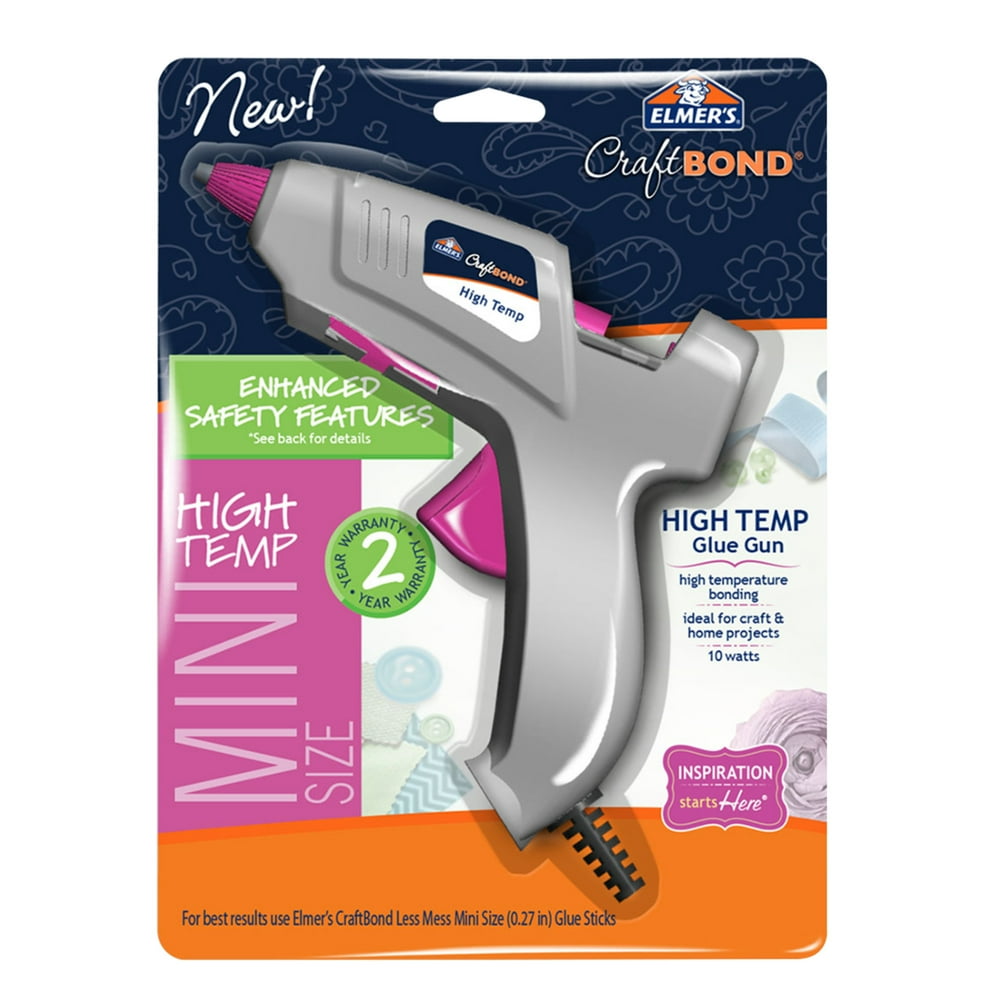 Elmer's Enhanced Safety Hot Glue Gun, High Temp, Mini Size, 10W