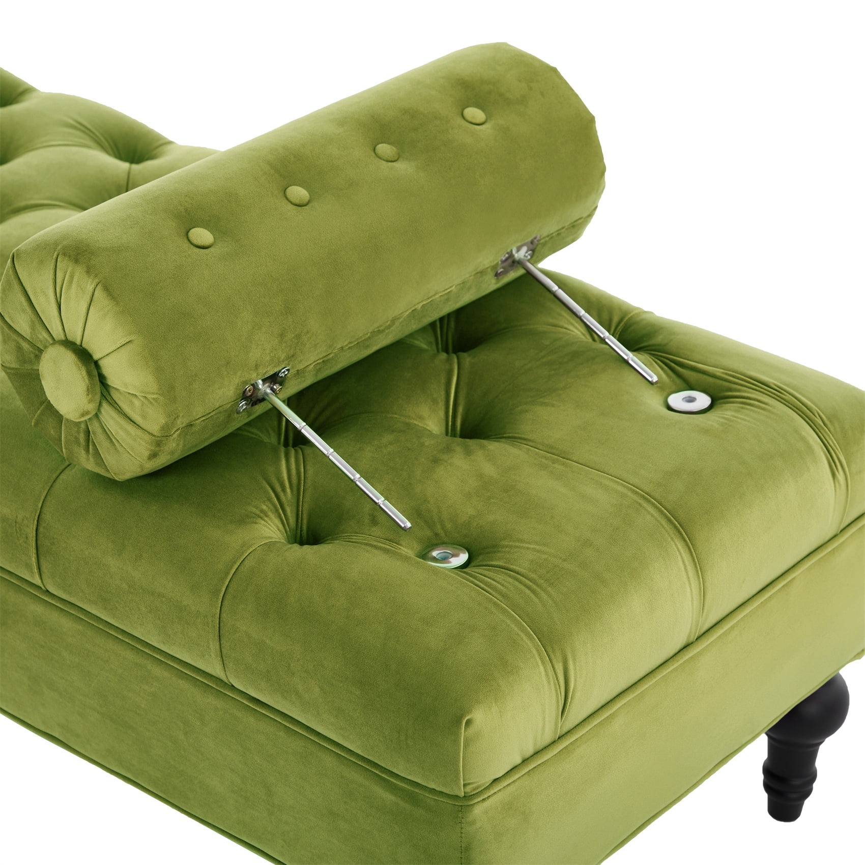Alvantor Velvet Upholstered Bench with Detachable Pillows for Bedroom, Living Room, Entryway - Green