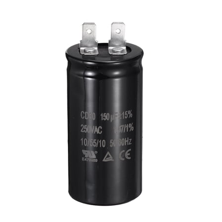 Uxcell CD60 Run Capacitor, 150uF 250VAC 50/60Hz CD60 Motor Starting Capacitor for Washing Machine, Air Compressor, Refrigerator, Black