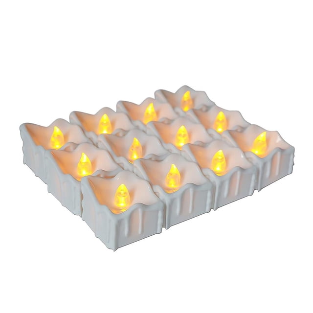 Vela Electrónica Luz Led Lágrimas Luz Cuadrada Sin Llama Luz De Vela Con Luz Intermitente Para La Decoración De La Atmósfera Del Hogar Advancent HA014836-00