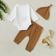 thumbnail image 5 of Gubotare Fall Baby Boy Clothes Baby Boy Clothes Cotton Funny Letter Bodysuit+Leggings Hat Farm Baby Shower Coming Home Outfit 0 3 6 9 12 18 24 Months (White,0-3 Months), 5 of 9