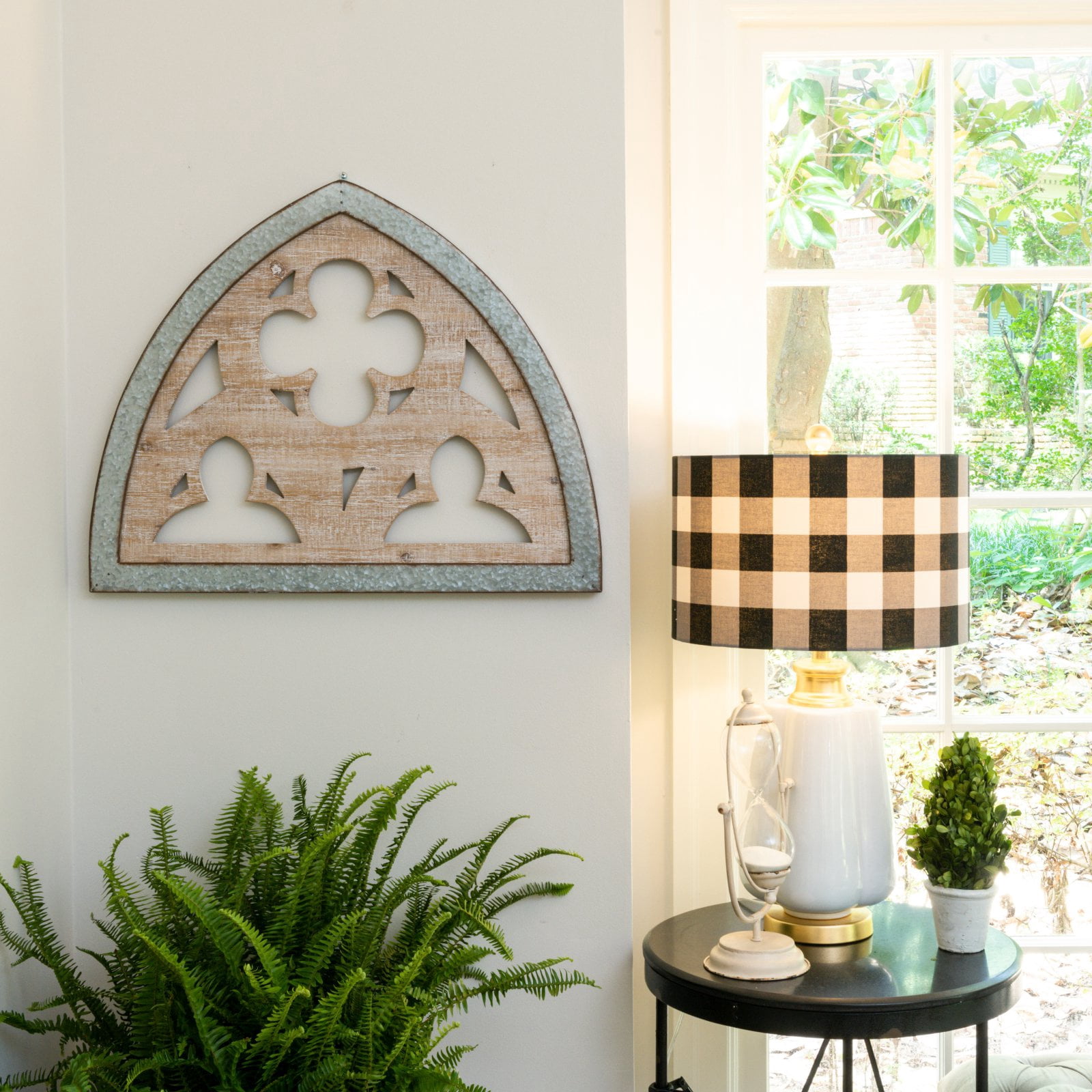 Woven Paths 27.5" Wood & Metal Wall Décor
