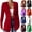 A-Blue, variant on Women's Collarless Single - Button Blazer, Sleek & Tailored Fit, Versatile for Office & Casual Outings, Available in Multiple Colors Blue Women Top