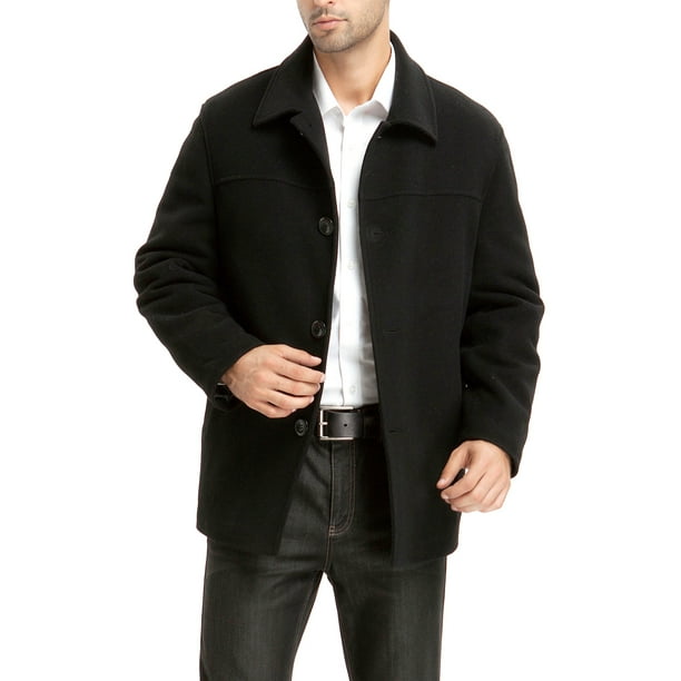Men Matthew Wool Blend Car Coat Regular And Big Tall Com Men Matthew Wool Blend Car Coat, Match Mens Wool Blend Car Coat Peacoat With Fur Collars