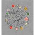 thumbnail image 2 of Merry & Bright Christmas Lights Women's Heather Gray Crew Neck Short Sleeve Crop Tee-Large, 2 of 3