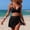 Black, variant on Women's Bikini Set 2 Piece High Waisted Tummy Control Swimsuit Halter Wrap Top Split Swim Skirt Bathing Suit