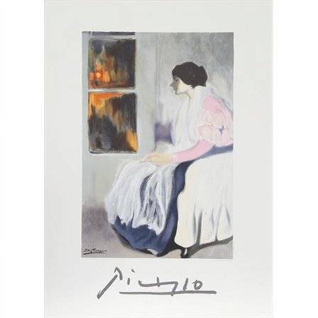 Pablo Picasso  La Soeur de L'Artiste - Blue-Gray-Pink - 29 In. x 22 In.